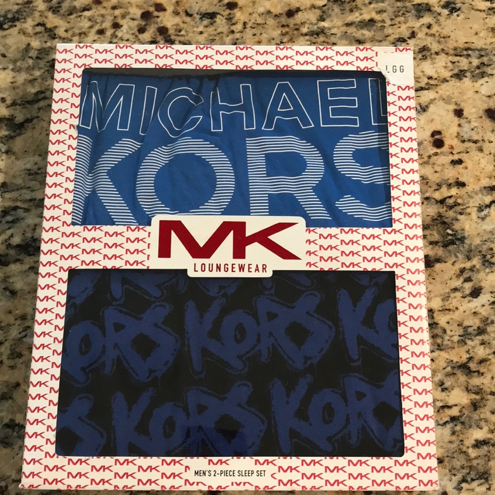 MICHAEL KORS LOUNGEWEAR MEN'S 2 PC SLEEP SET SHIRT & PANTS SIZE MEDIUM